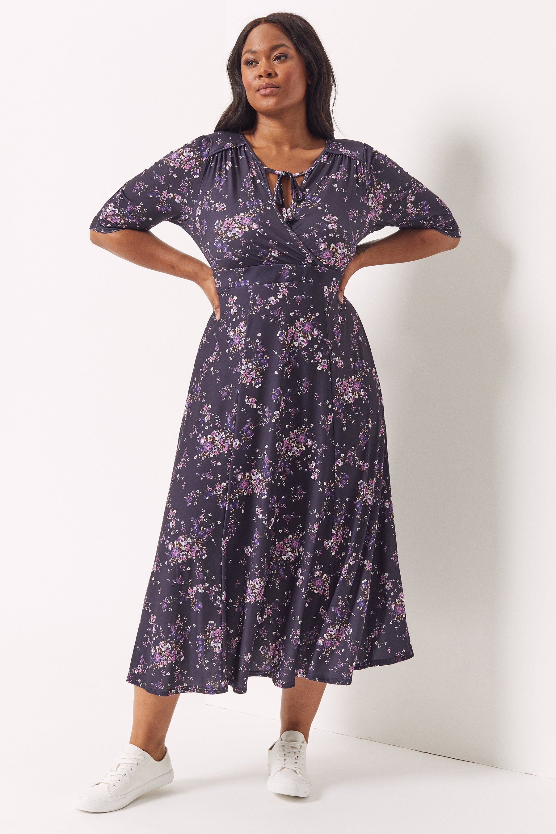Amethyst '1940s' Tie and Wrap Dress ...